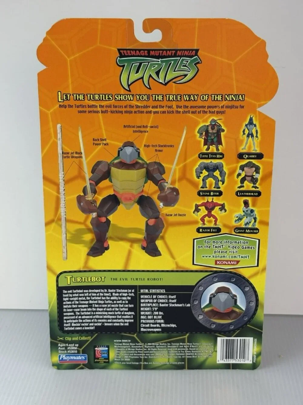 Teenage Mutant Ninja Turtles Turtlebot Action Figure 2004 New On Card. NIB.
